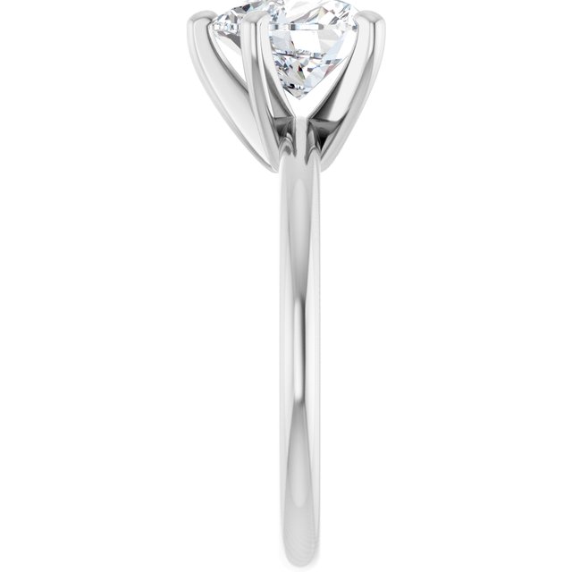 MICHEL Solitaire Heart Engagement Ring with Knife Edge Band - Platinum - View 4