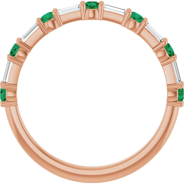SEQUENCE Baguette and round diamond and gemstone band