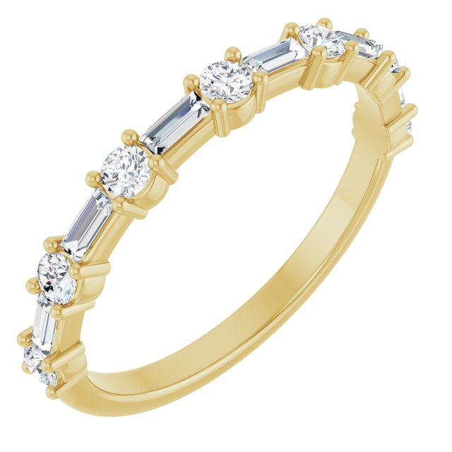 10K Yellow Gold Lab-Grown Diamond 2.75 X 1mm SEQUENCE Lab-Grown Diamond Anniversary Band Jewelry