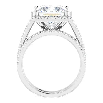 HOPE Halo Engagement Ring with shoulder diamonds