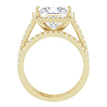 HOPE Halo Engagement Ring with shoulder diamonds
