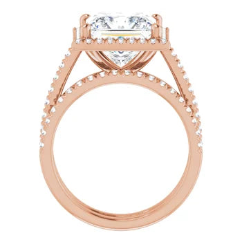 HOPE Halo Engagement Ring with shoulder diamonds