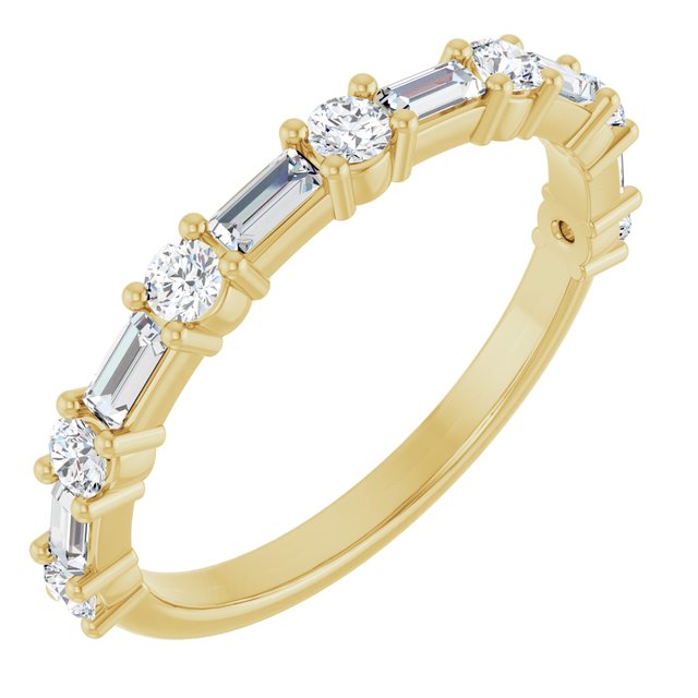 10K Yellow Gold Lab-Grown Diamond 2.75 X 1mm SEQUENCE Lab-Grown Diamond Anniversary Band Jewelry