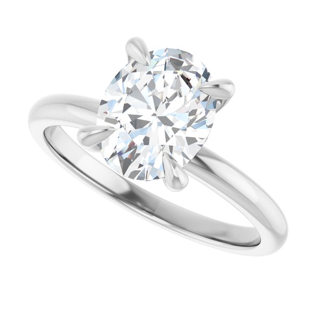 MIA Solitaire Oval Engagement Ring - Platinum - View 5