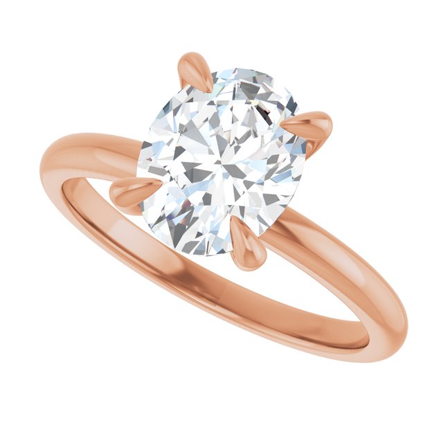 MIA Solitaire Oval Engagement Ring - 18K Rose Gold - View 5