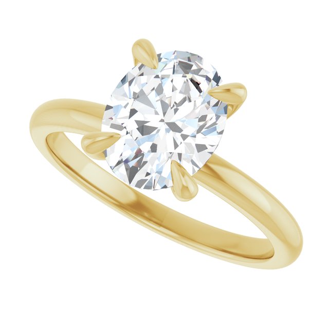 MIA Solitaire Oval Engagement Ring - 18K Yellow Gold - View 5