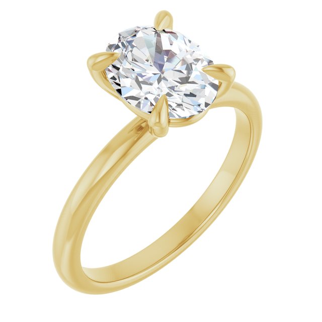 MIA Solitaire Oval Engagement Ring - 18K Yellow Gold - View 1