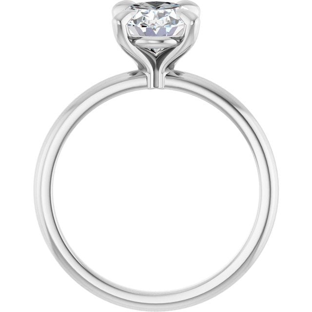 MIA Solitaire Oval Engagement Ring - Platinum - View 2