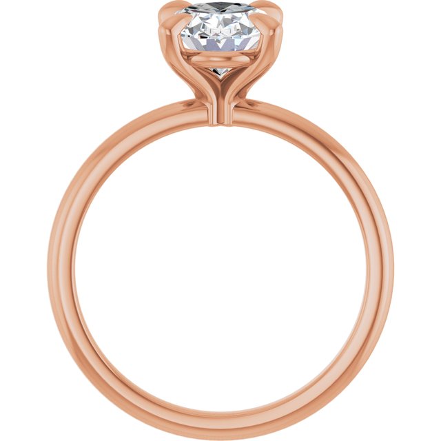 MIA Solitaire Oval Engagement Ring - 18K Rose Gold - View 2