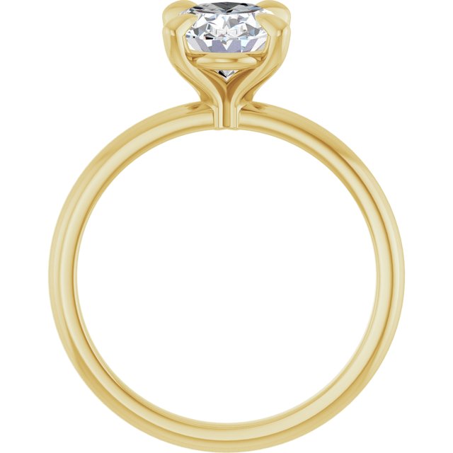 MIA Solitaire Oval Engagement Ring - 18K Yellow Gold - View 2