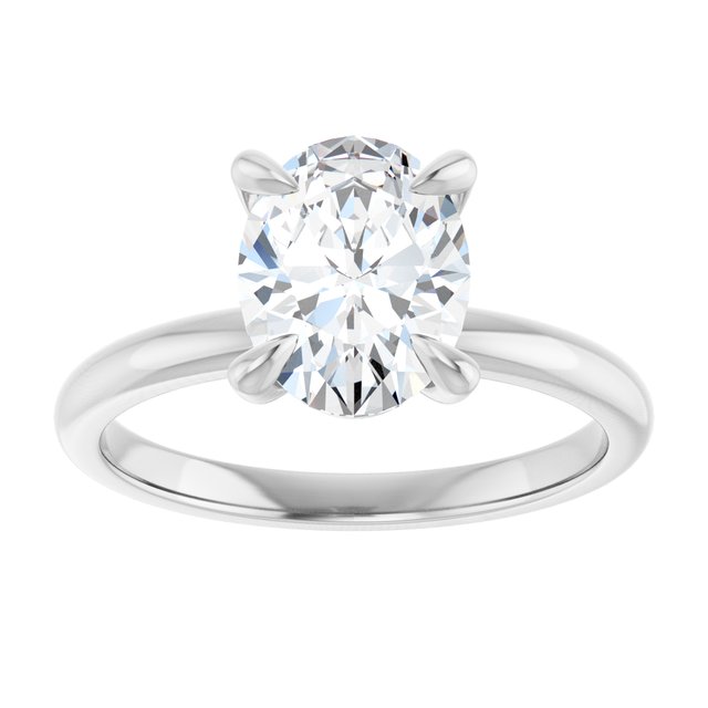 MIA Solitaire Oval Engagement Ring - Platinum - View 3