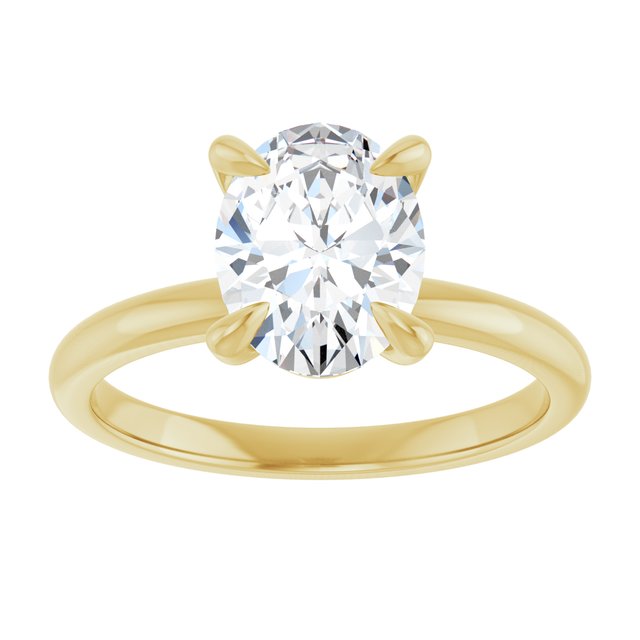 MIA Solitaire Oval Engagement Ring - 18K Yellow Gold - View 3