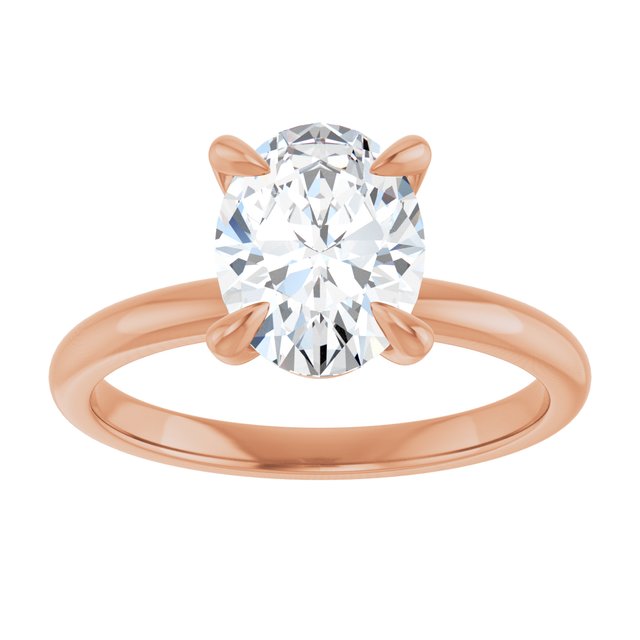 MIA Solitaire Oval Engagement Ring - 18K Rose Gold - View 3