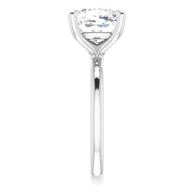 MIA Solitaire Cushion Engagement Ring - Platinum - View 4