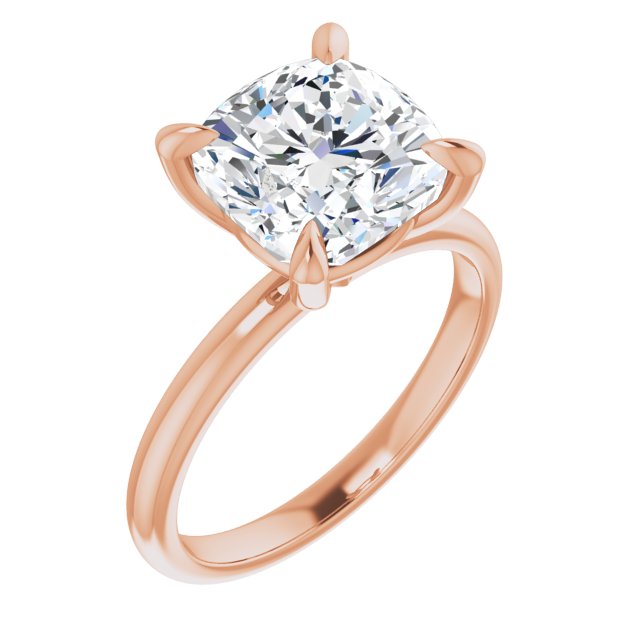 MIA Solitaire Cushion Engagement Ring - 18K Rose Gold - View 1