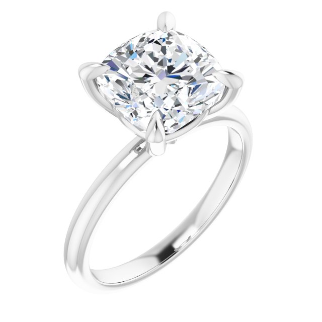 MIA Solitaire Cushion Engagement Ring - Platinum - View 1
