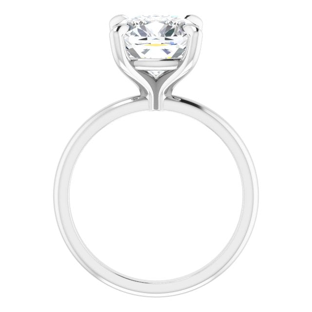 MIA Solitaire Cushion Engagement Ring - Platinum - View 2