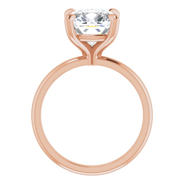 MIA Solitaire Cushion Engagement Ring - 18K Rose Gold - View 2
