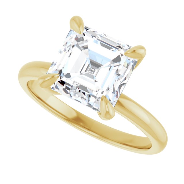 MIA Solitaire Asscher Engagement Ring - 18K Yellow Gold - View 5