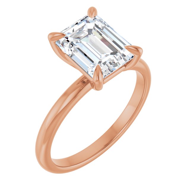 MIA Solitaire Emerald Engagement Ring - 18K Rose Gold - View 1