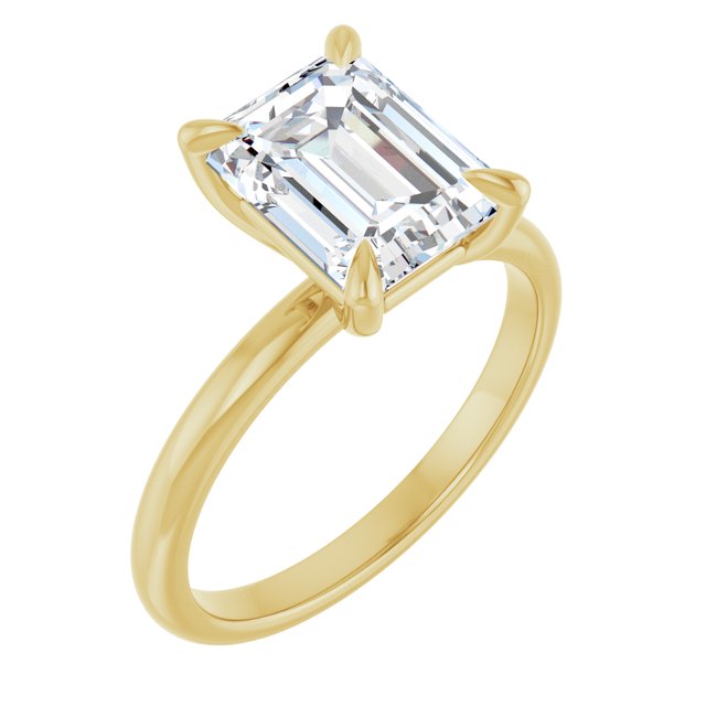 MIA Solitaire Emerald Engagement Ring - 18K Yellow Gold - View 1