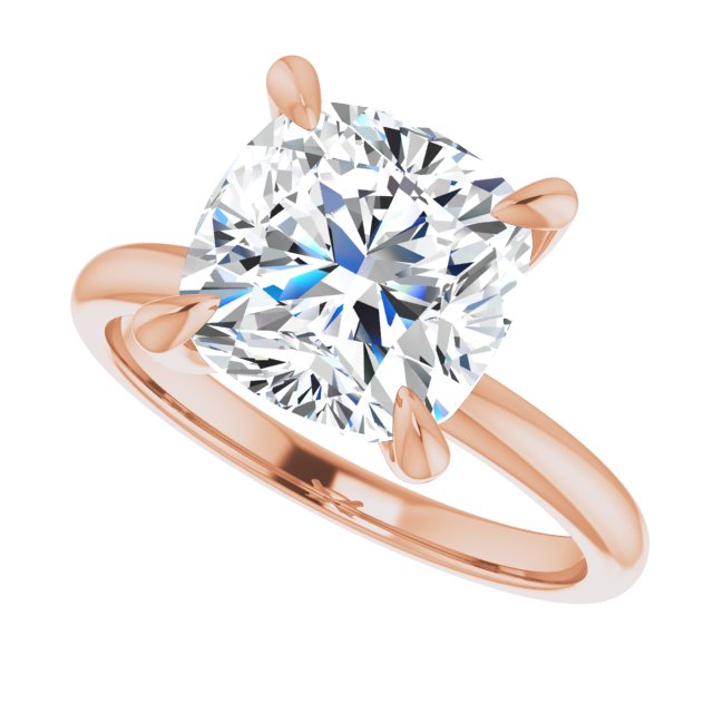 MIA Solitaire Cushion Engagement Ring - 18K Rose Gold - View 5