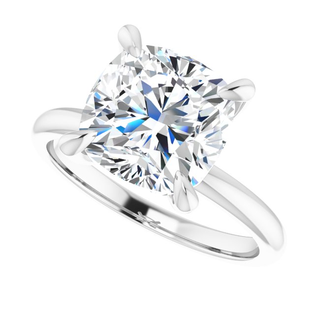 MIA Solitaire Cushion Engagement Ring - Platinum - View 5