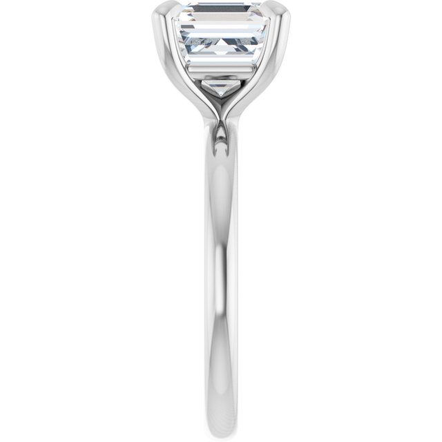 MIA Solitaire Asscher Engagement Ring - Platinum - View 4