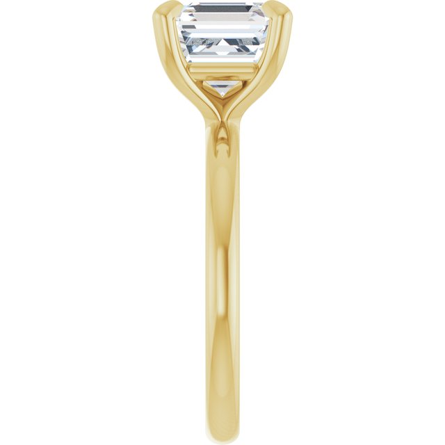 MIA Solitaire Asscher Engagement Ring - 18K Yellow Gold - View 4