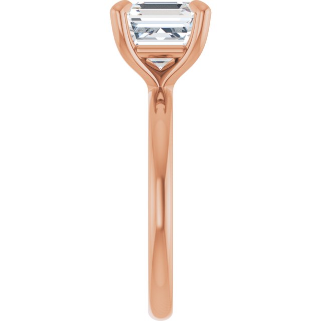 MIA Solitaire Asscher Engagement Ring - 18K Rose Gold - View 4
