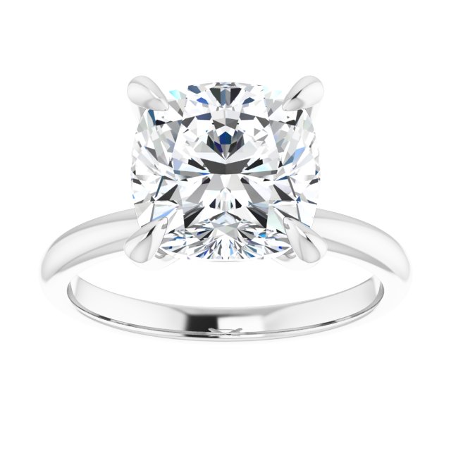 MIA Solitaire Cushion Engagement Ring - Platinum - View 3