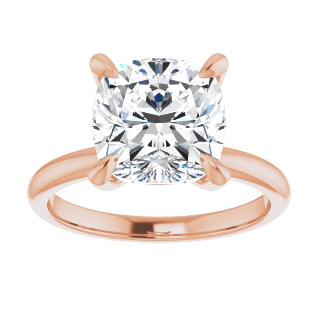 MIA Solitaire Cushion Engagement Ring - 18K Rose Gold - View 3