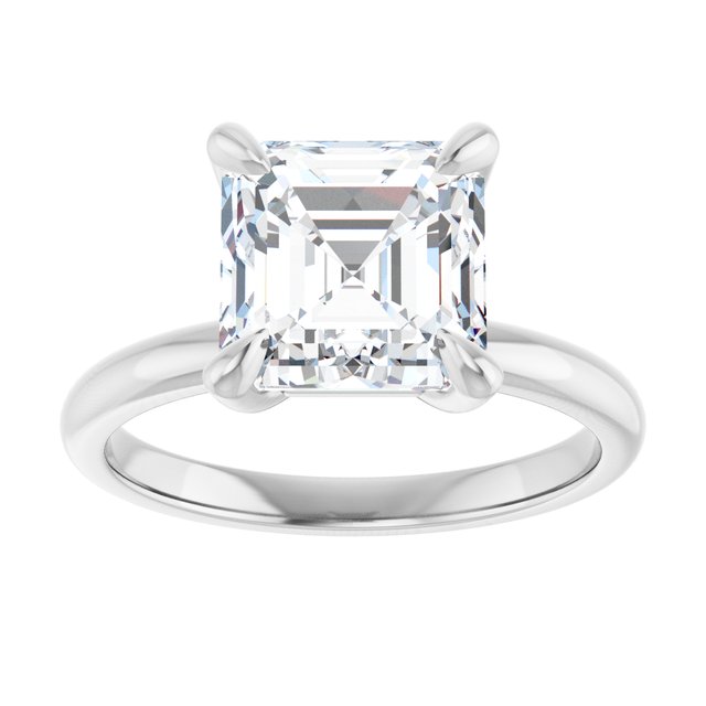 MIA Solitaire Asscher Engagement Ring - Platinum - View 3