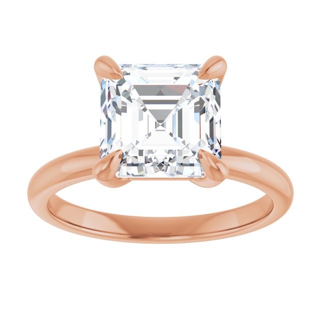 MIA Solitaire Asscher Engagement Ring - 18K Rose Gold - View 3