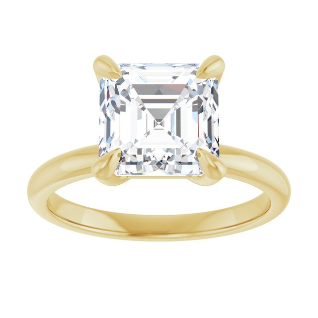 MIA Solitaire Asscher Engagement Ring - 18K Yellow Gold - View 3