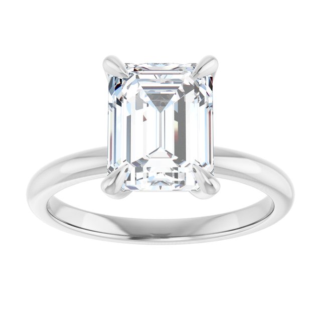 MIA Solitaire Emerald Engagement Ring - Platinum - View 3