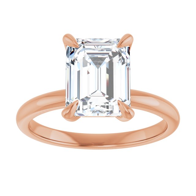 MIA Solitaire Emerald Engagement Ring - 18K Rose Gold - View 3
