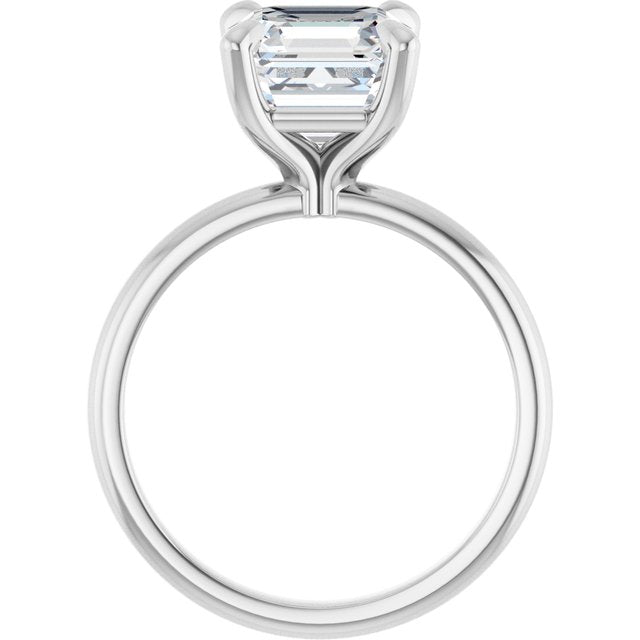 MIA Solitaire Asscher Engagement Ring - Platinum - View 2