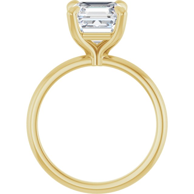 MIA Solitaire Asscher Engagement Ring - 18K Yellow Gold - View 2