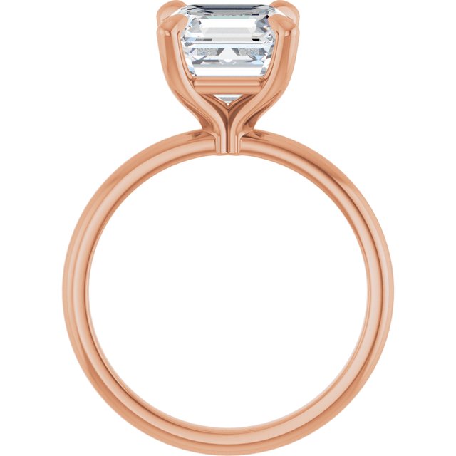 MIA Solitaire Asscher Engagement Ring - 18K Rose Gold - View 2