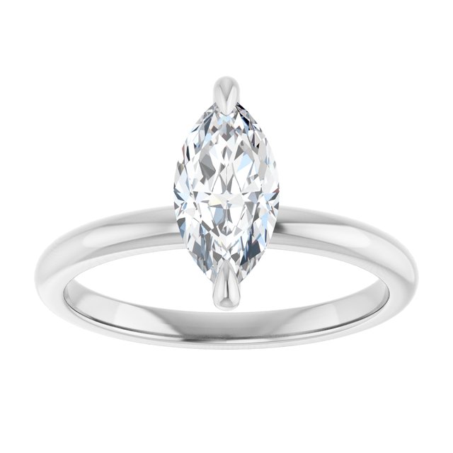 MIA Solitaire Marquise Engagement Ring - Platinum - View 3