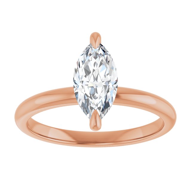 MIA Solitaire Marquise Engagement Ring - 18K Rose Gold - View 3