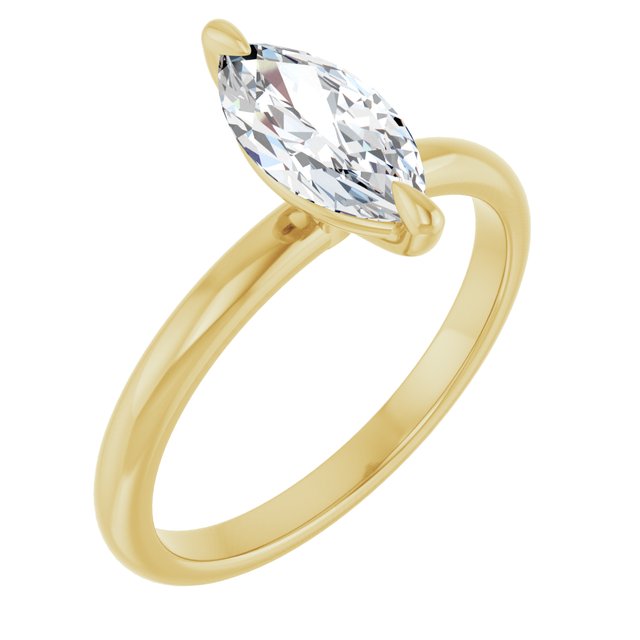 MIA Solitaire Marquise Engagement Ring - 18K Yellow Gold - View 1