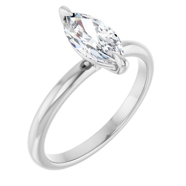 MIA Solitaire Marquise Engagement Ring - Platinum - View 1