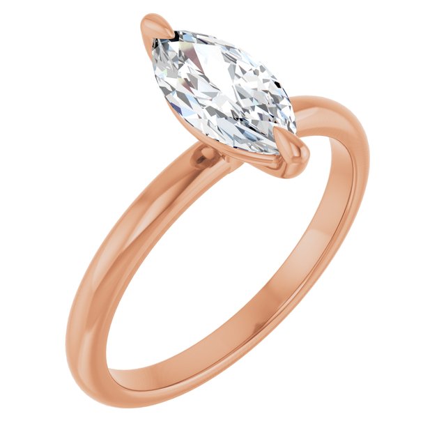 MIA Solitaire Marquise Engagement Ring - 18K Rose Gold - View 1