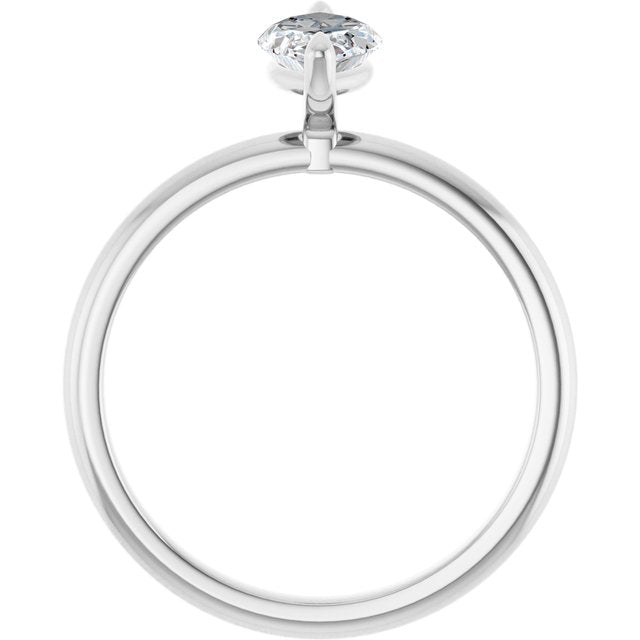 MIA Solitaire Marquise Engagement Ring - Platinum - View 2