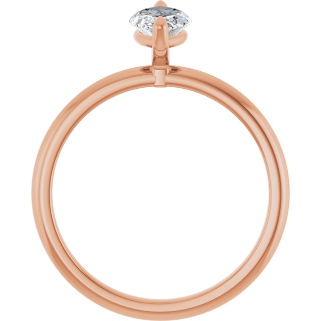 MIA Solitaire Marquise Engagement Ring - 18K Rose Gold - View 2