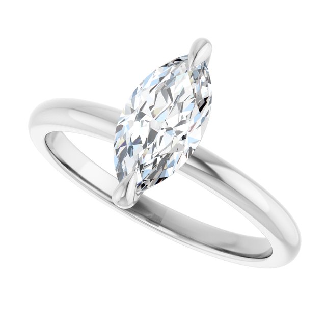 MIA Solitaire Marquise Engagement Ring - Platinum - View 5