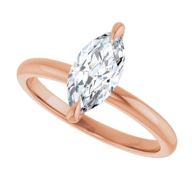 MIA Solitaire Marquise Engagement Ring - 18K Rose Gold - View 5