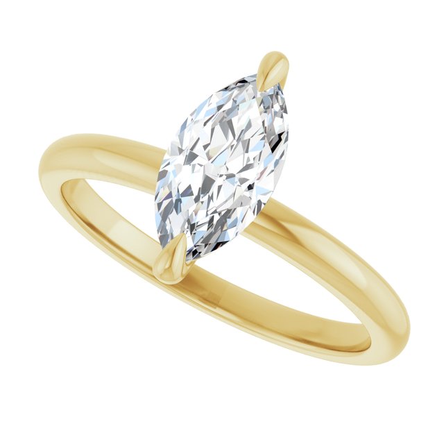 MIA Solitaire Marquise Engagement Ring - 18K Yellow Gold - View 5